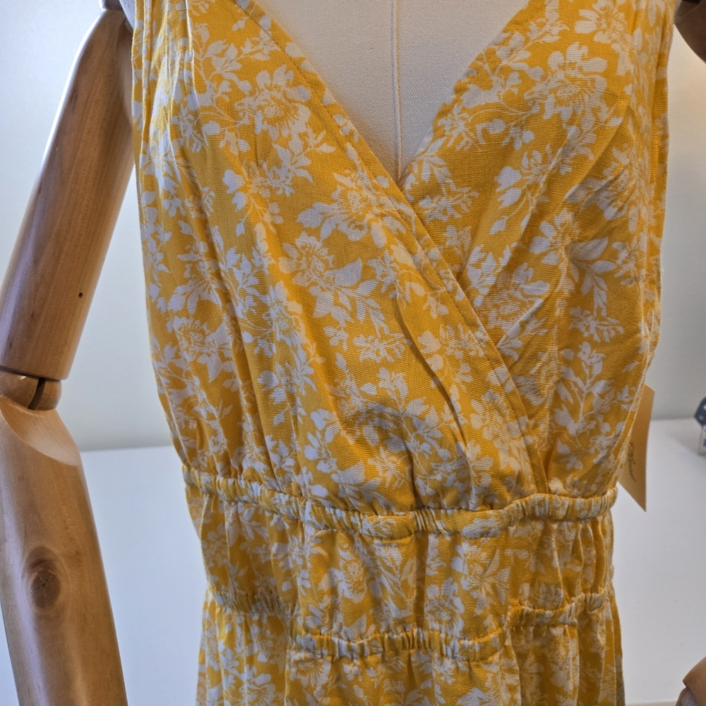 NWT UT Yellow Floral Sleeveless Maxi Dress Size XXL - Picture 3 of 13